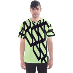 Polygon Abstract Shape Black Green Men s Sport Mesh Tee