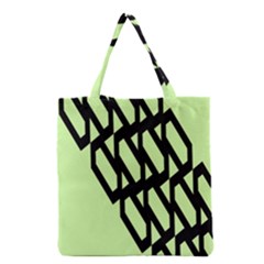 Polygon Abstract Shape Black Green Grocery Tote Bag