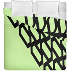 Polygon Abstract Shape Black Green Duvet Cover Double Side (King Size)