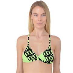 Polygon Abstract Shape Black Green Reversible Tri Bikini Top