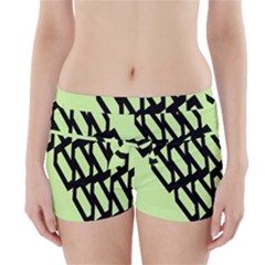 Polygon Abstract Shape Black Green Boyleg Bikini Wrap Bottoms