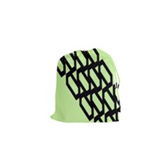 Polygon Abstract Shape Black Green Drawstring Pouches (XS) 