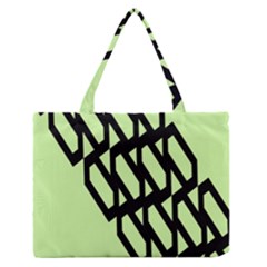 Polygon Abstract Shape Black Green Medium Zipper Tote Bag