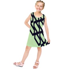 Polygon Abstract Shape Black Green Kids  Tunic Dress by Alisyart