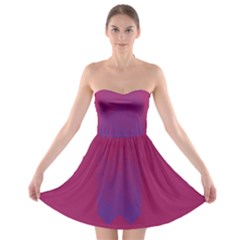 Purple Blue Strapless Bra Top Dress