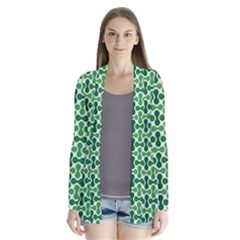 Green White Wave Cardigans