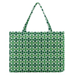 Green White Wave Medium Zipper Tote Bag by Alisyart