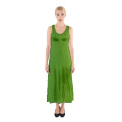 Green Wave Waves Line Sleeveless Maxi Dress by Alisyart