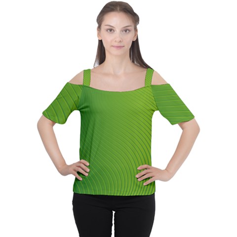 Green Wave Waves Line Women s Cutout Shoulder Tee by Alisyart