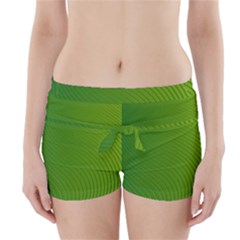 Green Wave Waves Line Boyleg Bikini Wrap Bottoms by Alisyart