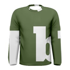 Square Alphabet Green White Sign Men s Long Sleeve Tee