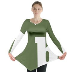 Square Alphabet Green White Sign Long Sleeve Tunic 