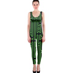 Pipes Green Light Circle Onepiece Catsuit by Alisyart