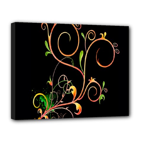 Flowers Neon Color Canvas 14  X 11  by Simbadda