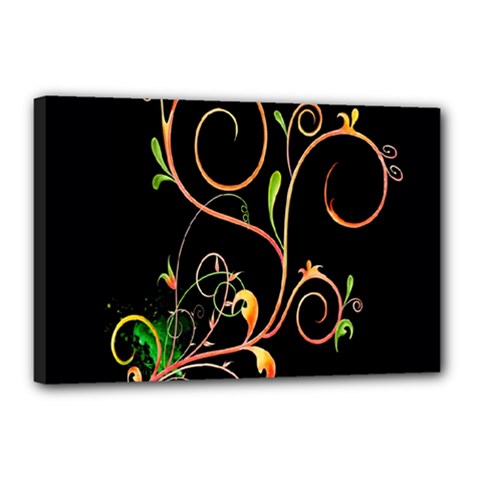 Flowers Neon Color Canvas 18  X 12 