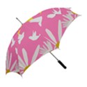 Spring Flower Floral Sunflower Bird Animals White Yellow Pink Blue Straight Umbrellas View2