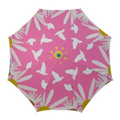 Spring Flower Floral Sunflower Bird Animals White Yellow Pink Blue Golf Umbrellas