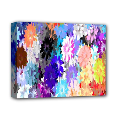 Flowers Colorful Drawing Oil Deluxe Canvas 14  X 11  by Simbadda