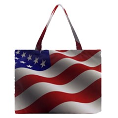 Flag United States Stars Stripes Symbol Medium Zipper Tote Bag by Simbadda