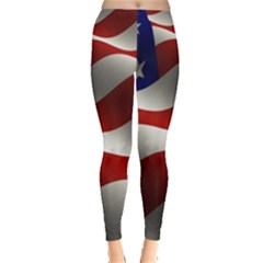 Flag United States Stars Stripes Symbol Leggings  by Simbadda