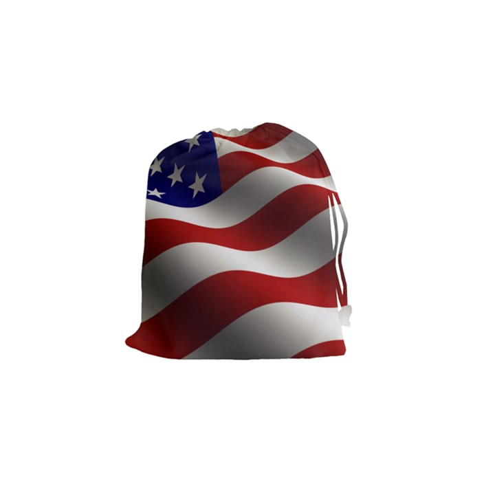 Flag United States Stars Stripes Symbol Drawstring Pouches (Small) 