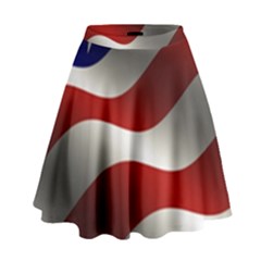 Flag United States Stars Stripes Symbol High Waist Skirt by Simbadda
