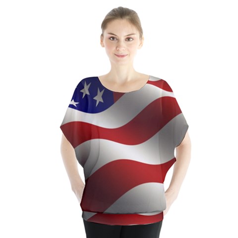 Flag United States Stars Stripes Symbol Blouse by Simbadda