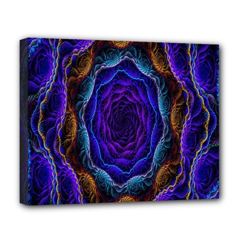 Flowers Dive Neon Light Patterns Deluxe Canvas 20  X 16   by Simbadda