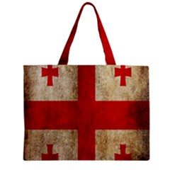 Georgia Flag Mud Texture Pattern Symbol Surface Zipper Mini Tote Bag by Simbadda