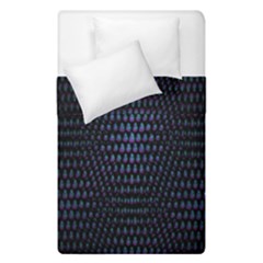 Hexagonal White Dark Mesh Duvet Cover Double Side (single Size) by Simbadda