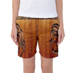 Pattern Shape Wood Background Texture Women s Basketball Shorts by Simbadda