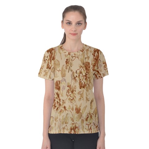 Patterns Flowers Petals Shape Background Women s Cotton Tee by Simbadda