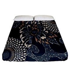 Patterns Dark Shape Surface Fitted Sheet (california King Size) by Simbadda