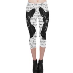 Cute Bulldog Capri Leggings 