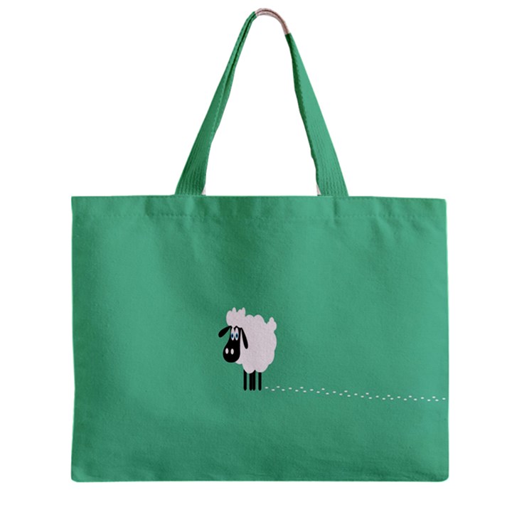 Sheep Trails Curly Minimalism Zipper Mini Tote Bag