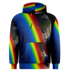 Rainbow Earth Outer Space Fantasy Carmen Image Men s Pullover Hoodie by Simbadda