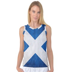 Scotland Flag Surface Texture Color Symbolism Women s Basketball Tank Top by Simbadda