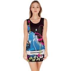 Sneakers Shoes Patterns Bright Sleeveless Bodycon Dress