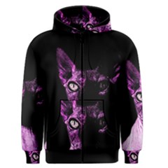 Pink Sphynx Cat Men s Zipper Hoodie by Valentinaart