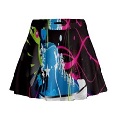 Sneakers Shoes Patterns Bright Mini Flare Skirt