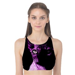 Pink Sphynx Cat Tank Bikini Top by Valentinaart