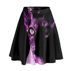 Pink Sphynx Cat High Waist Skirt by Valentinaart