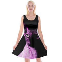 Pink Sphynx Cat Reversible Velvet Sleeveless Dress by Valentinaart