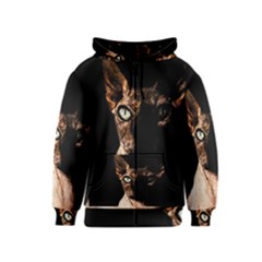 Sphynx Cat Kids  Zipper Hoodie by Valentinaart