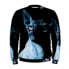 Blue Sphynx Cat Men s Sweatshirt by Valentinaart