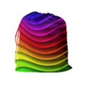 Spectrum Rainbow Background Surface Stripes Texture Waves Drawstring Pouches (Extra Large) View2