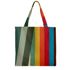 Texture Stripes Lines Color Bright Zipper Grocery Tote Bag
