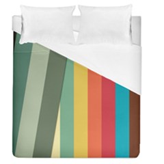 Texture Stripes Lines Color Bright Duvet Cover (queen Size) by Simbadda