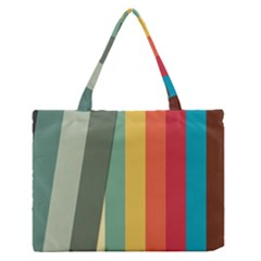 Texture Stripes Lines Color Bright Medium Zipper Tote Bag by Simbadda