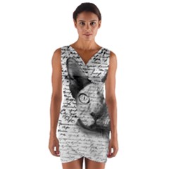 Sphynx cat Wrap Front Bodycon Dress